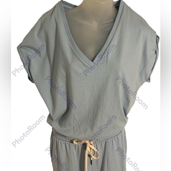 N:Philanthropy Roll Sleeve Power Blue Tie Waist Jogger Jumpsuit Size Small - Picture 3 of 10